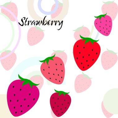 Yazı ile çilek İllüstrasyon, vektör 