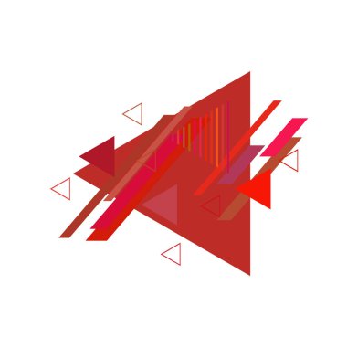 Beyaz arka plan üzerinde renkli üçgenler ile geometrik desen