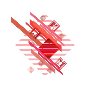 Beyaz arka planda kırmızı ve pembe renklerde rhombuses 