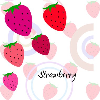 Yazı ile çilek İllüstrasyon, vektör 