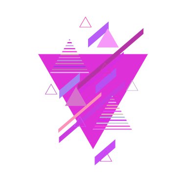 Beyaz arka plan üzerinde üçgenler ile renkli desen