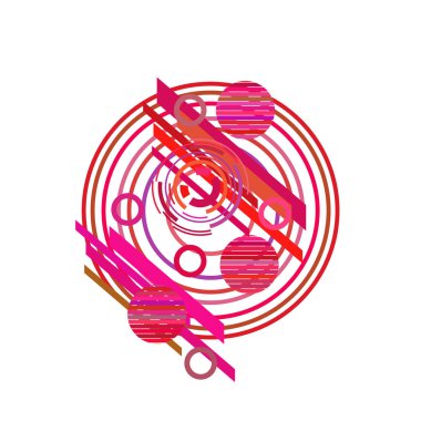 Beyaz arka plan üzerinde daireler ile soyut desen, vektör illüstrasyon