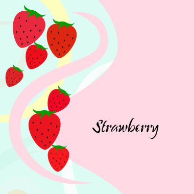 Yazı ile çilek İllüstrasyon, vektör 