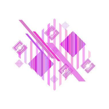 Pembe eşkenar dörtgenile soyut geometrik desen