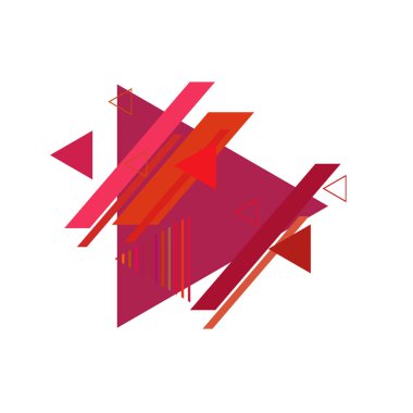 Beyaz arka plan üzerinde renkli üçgenler ile geometrik desen