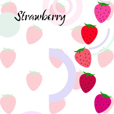 Yazı ile çilek İllüstrasyon, vektör 
