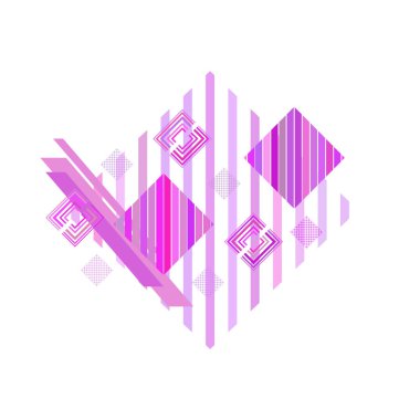 Pembe eşkenar dörtgenile soyut geometrik desen