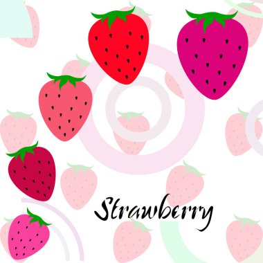 Yazı ile çilek İllüstrasyon, vektör 