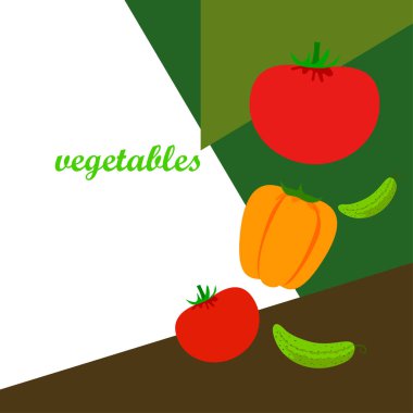 Harflerle sebze basit illüstrasyon