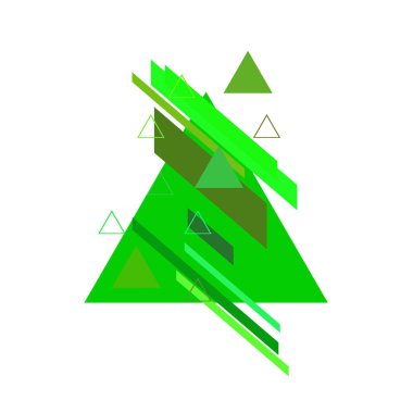 Beyaz arka plan üzerinde yeşil üçgenler ile soyut desen