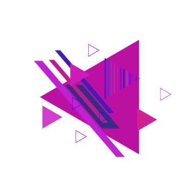 Leylak ve mavi üçgenler ile geometrik desen, vektör illüstrasyon