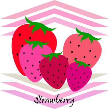Yazı ile çilek İllüstrasyon, vektör 