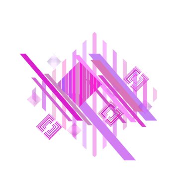 Pembe eşkenar dörtgenile soyut geometrik desen