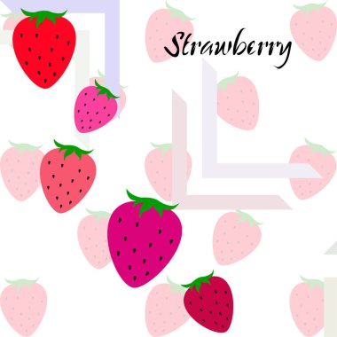 Yazı ile çilek İllüstrasyon, vektör 