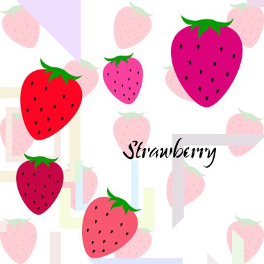 Yazı ile çilek İllüstrasyon, vektör 
