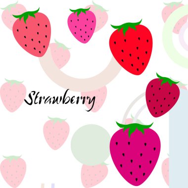 Yazı ile çilek İllüstrasyon, vektör 