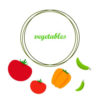 Harflerle sebze basit illüstrasyon