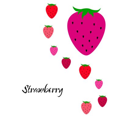 Yazı ile çilek İllüstrasyon, vektör 