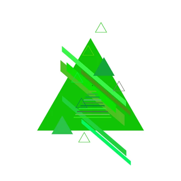 Abstract Patroon Met Groene Driehoeken Witte Achtergrond — Stockvector