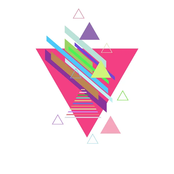 Triángulos Coloridos Abstractos Sobre Fondo Blanco — Vector de stock