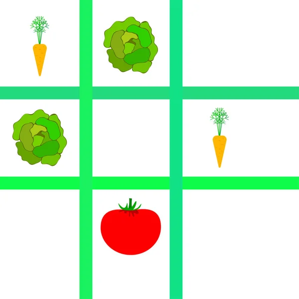 Ilustração Simples Diferentes Vegetais Vetor — Vetor de Stock