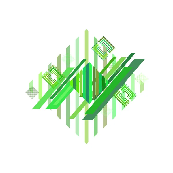 Patrón Abstracto Con Rombos Verdes Sobre Fondo Blanco — Vector de stock