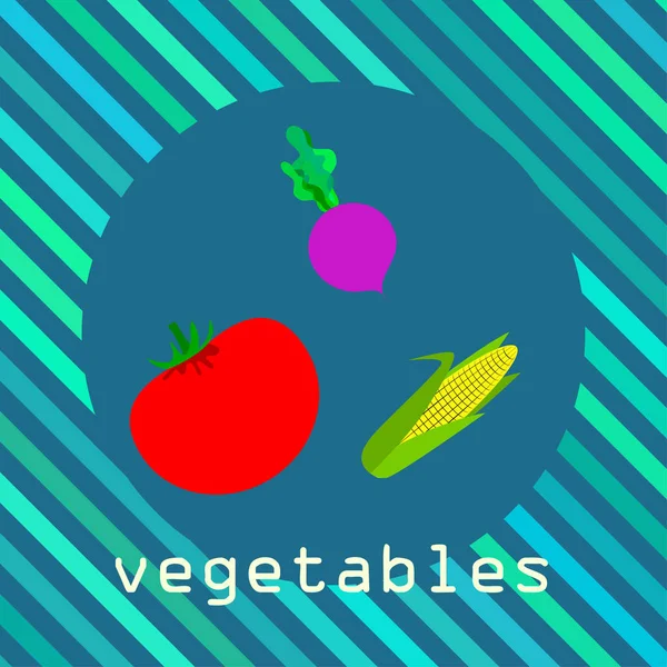 Egyszerű Illusztráció Zöldségek Betűkkel Vektor — Stock Vector
