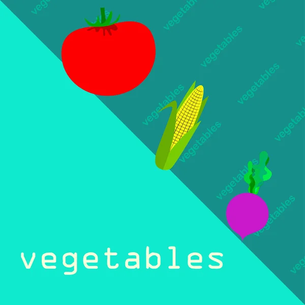 Simple Illustration Vegetables Lettering Vector — Stock Vector