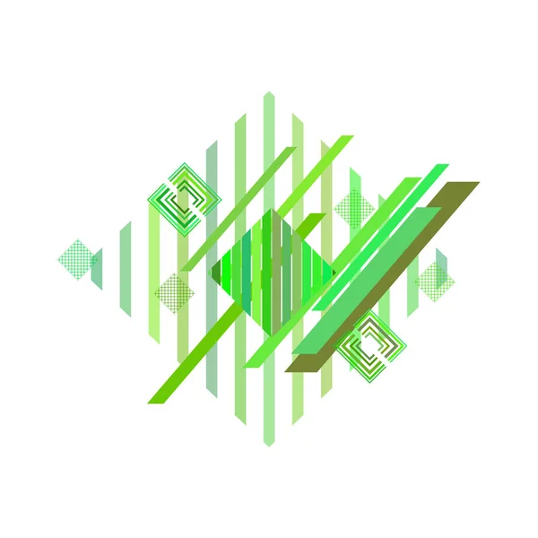 Patrón Abstracto Con Rombos Verdes Sobre Fondo Blanco — Vector de stock