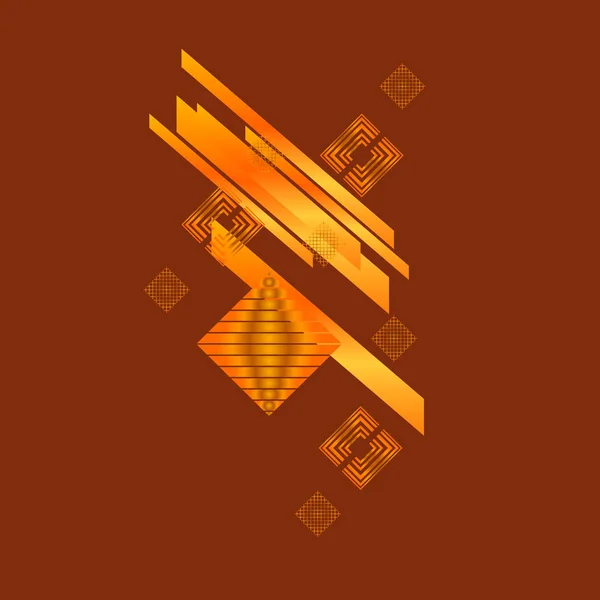 Абстрактні Золоті Ромби Коричневому Фоні — стоковий вектор