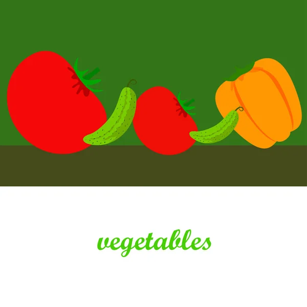 Illustration Simple Légumes Avec Lettrage — Image vectorielle