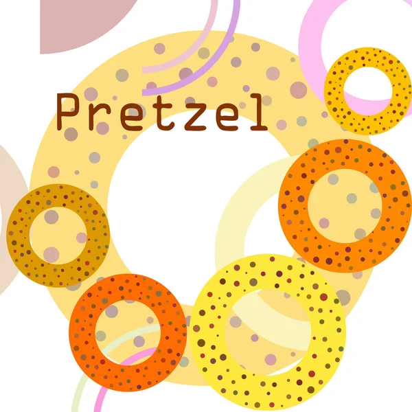 Kleurrijke Pretzels Met Belettering Lichte Achtergrond Vector — Stockvector