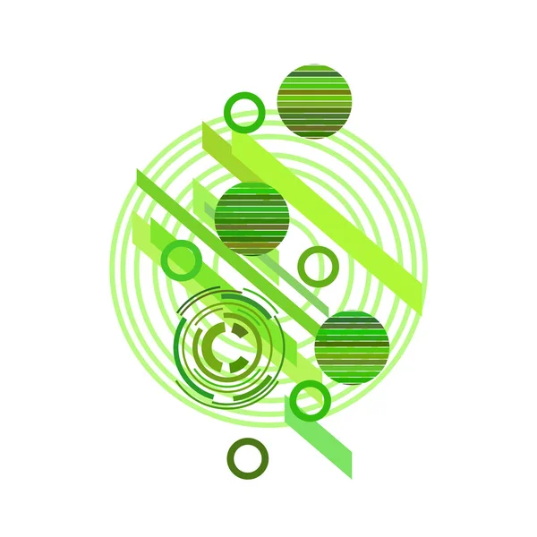 Modello Astratto Con Cerchi Verdi Sfondo Bianco Illustrazione Vettoriale — Vettoriale Stock