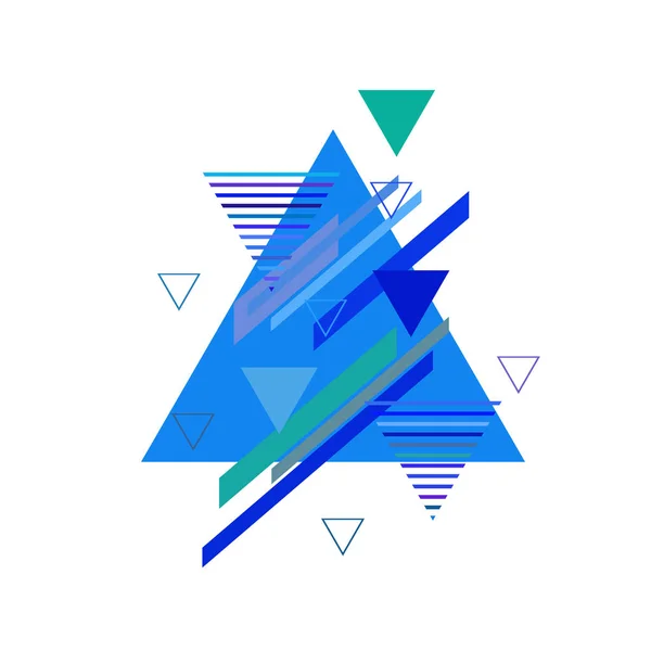 Трикутники Лініями Синього Кольору Білому Тлі — стоковий вектор