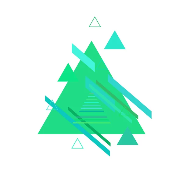 Абстрактные Треугольники Синего Зеленого Цветов Белом Фоне — стоковый вектор