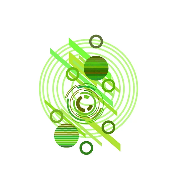 Abstraktní Vzor Zelenými Kruhy Bílém Pozadí Vektorový Obrázek — Stockový vektor