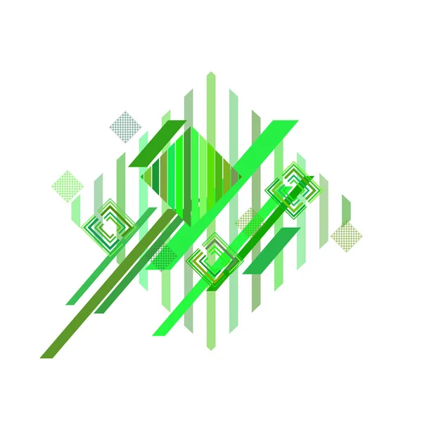 Patrón Abstracto Con Rombos Verdes Sobre Fondo Blanco — Archivo Imágenes Vectoriales