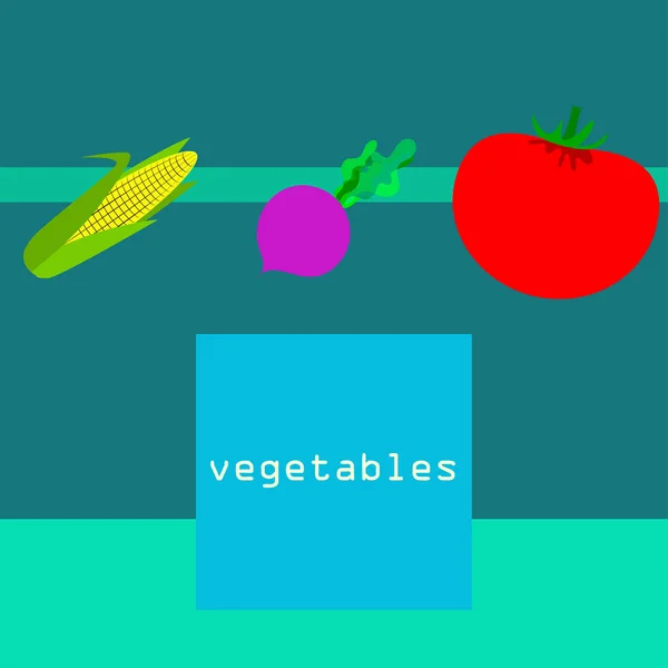 Simple Illustration Vegetables Lettering Vector — Stock Vector