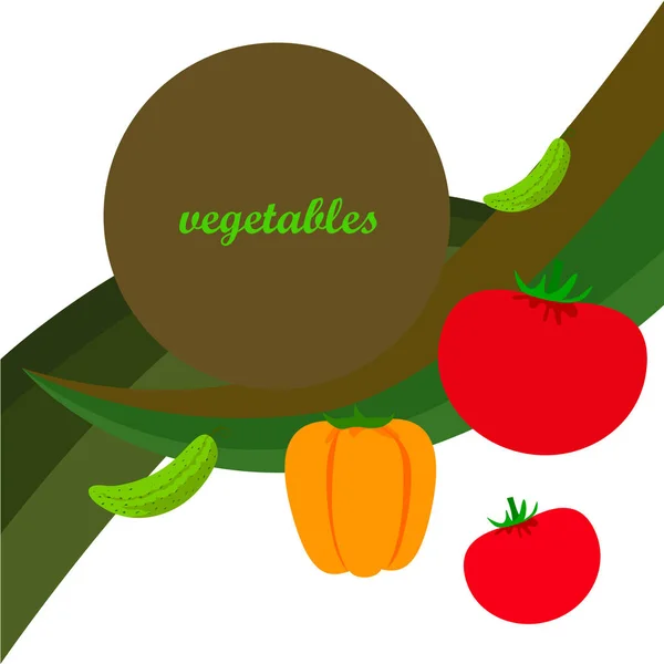 Ilustração Simples Vegetais Com Letras —  Vetores de Stock