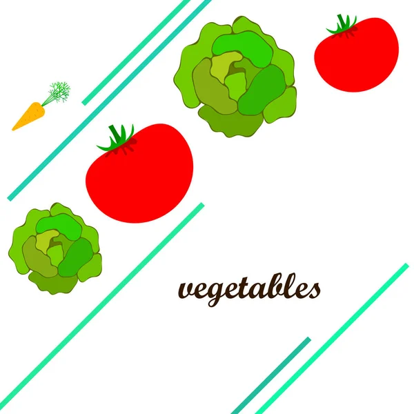 Ilustración Simple Verduras Colores Vector — Archivo Imágenes Vectoriales