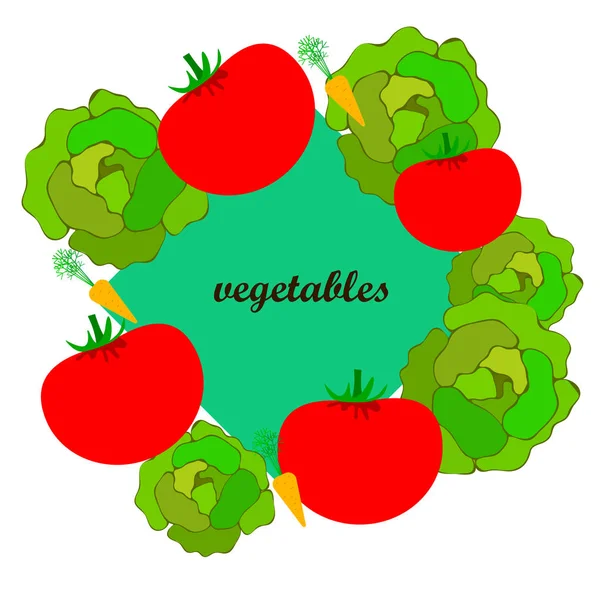 野菜の図テキスト ベクトル — ストックベクタ