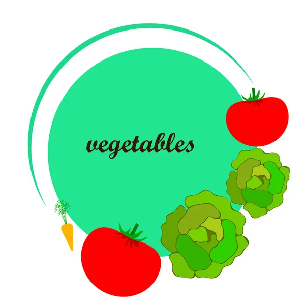 Ilustração Simples Vegetais Coloridos Vetor —  Vetores de Stock