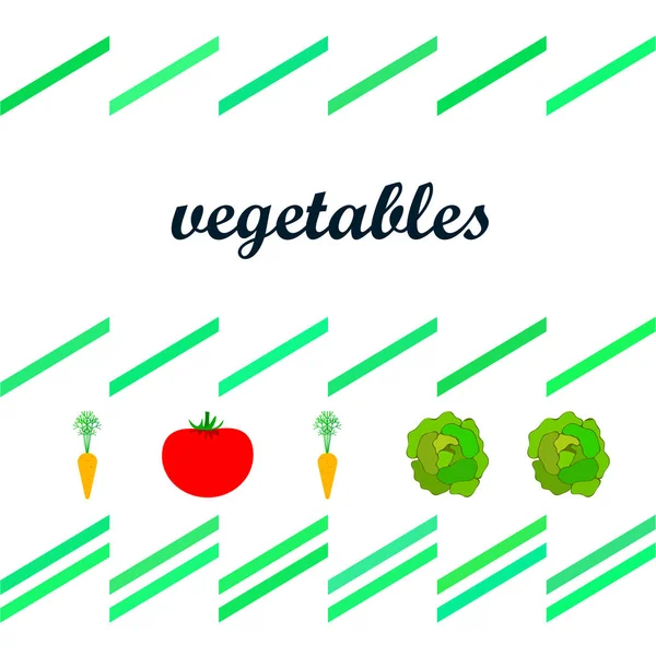 Illustration Simple Différents Légumes Avec Lettrage Vecteur — Image vectorielle