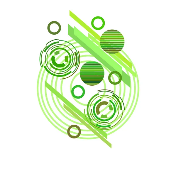 Abstract Patroon Met Groene Cirkels Witte Achtergrond Vector Illustratie — Stockvector