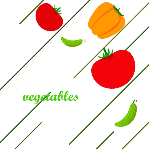 Ilustração Simples Vegetais Com Letras —  Vetores de Stock