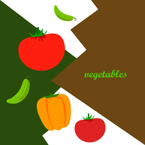 Ilustração Simples Vegetais Com Letras — Vetor de Stock