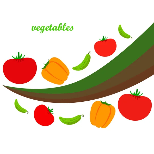 Ilustração Simples Vegetais Com Letras —  Vetores de Stock