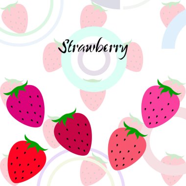 Yazı ile çilek İllüstrasyon, vektör 