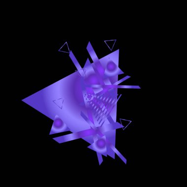 Siyah arka plan üzerinde mor üçgenler ile geometrik desen