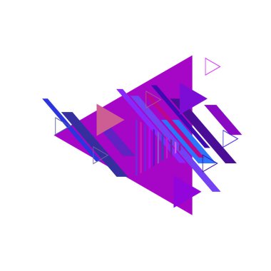 Leylak ve mavi üçgenler ile geometrik desen, vektör illüstrasyon